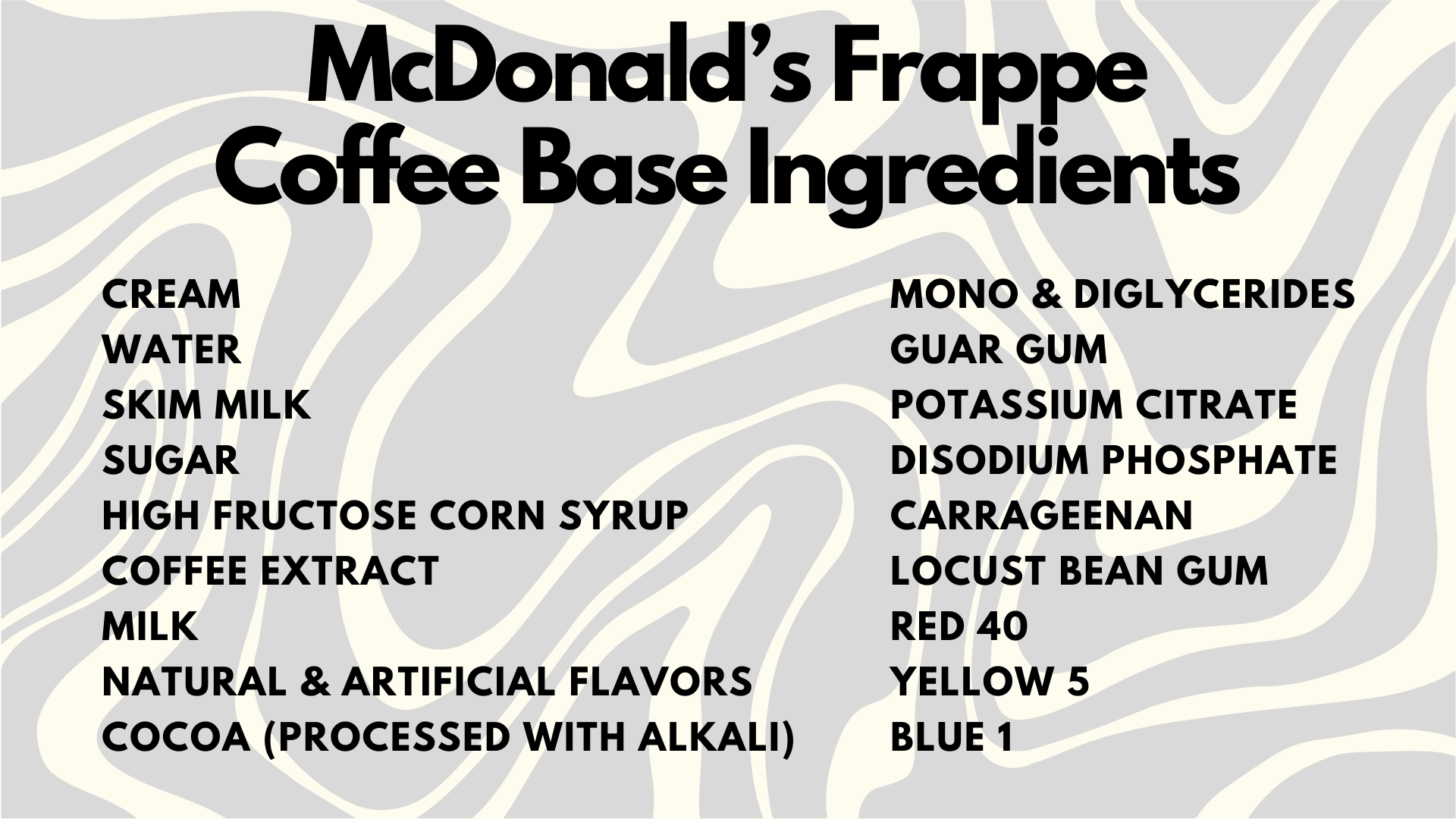 mcdonalds coffee frappe base ingredients