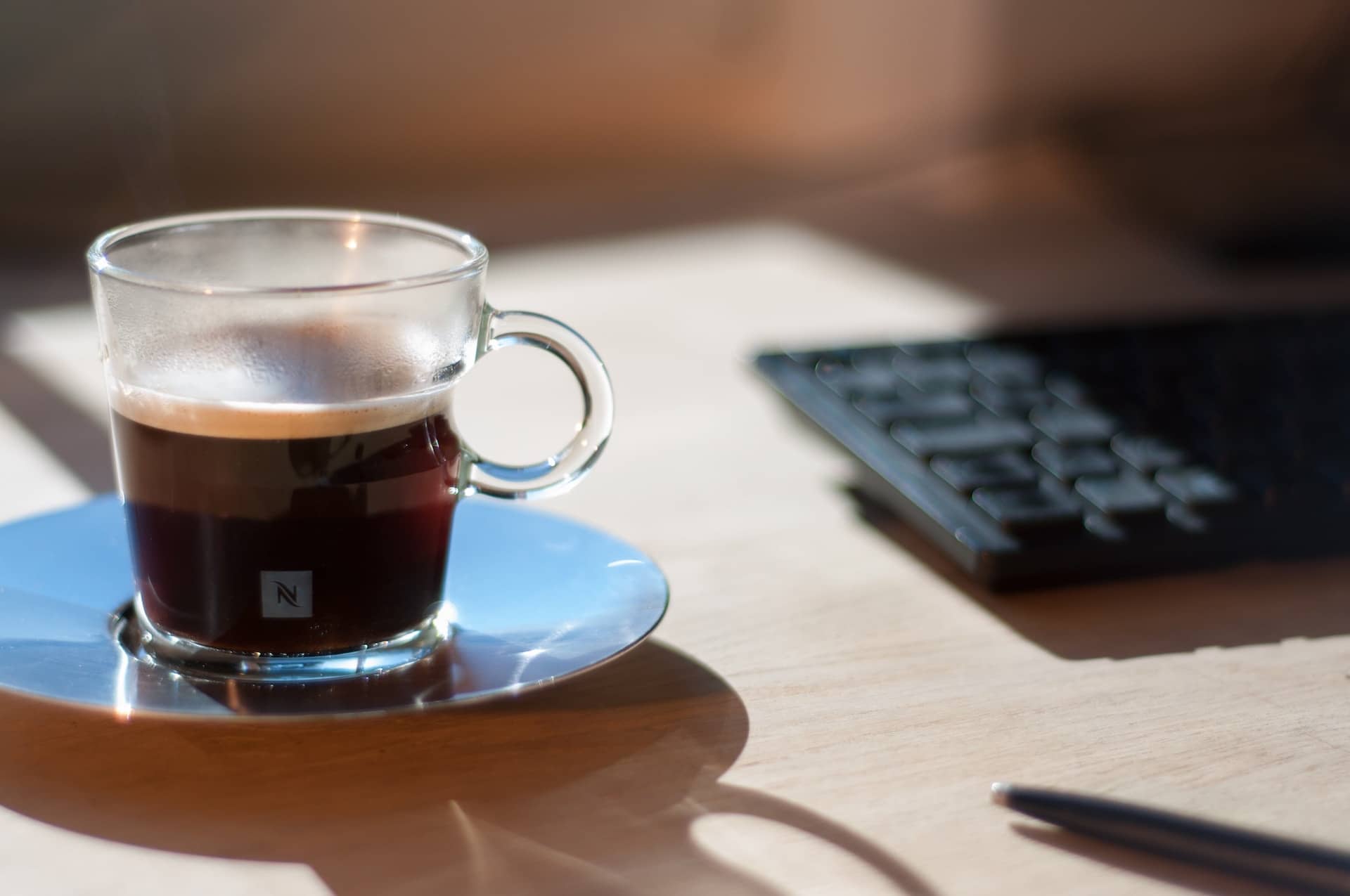 espresso in a small glass cup