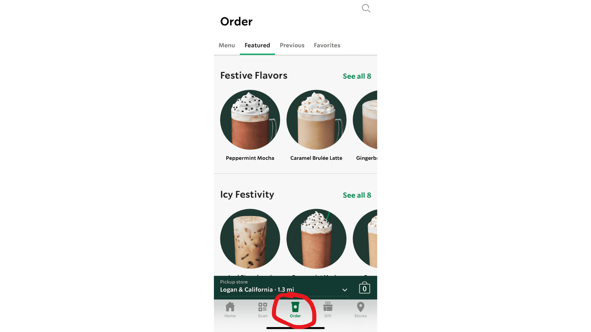 starbucks app order tab