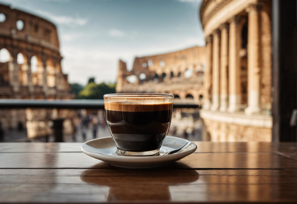 A cup of coffee on a table