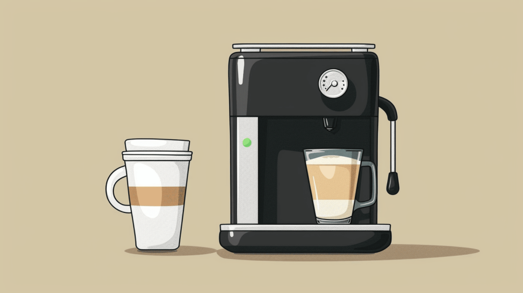 nespresso machine and latte